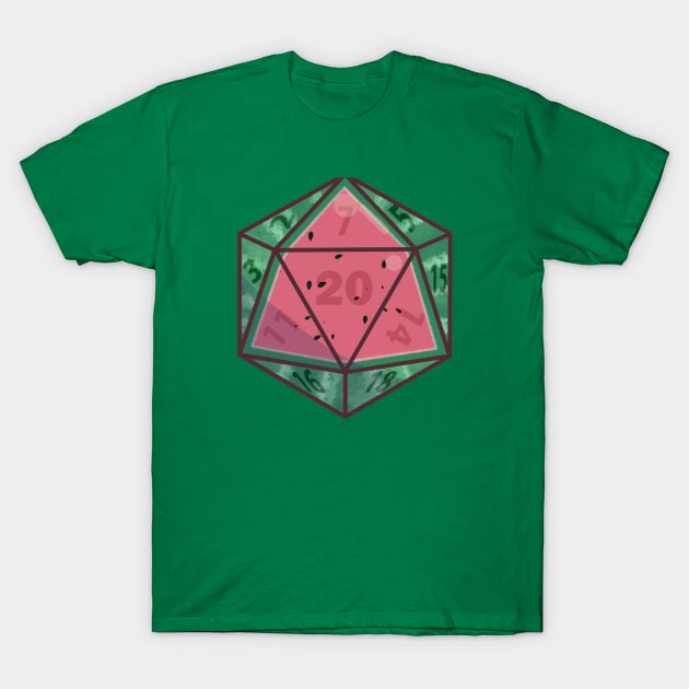 Fruit Dice, D20 watermelon variant T-Shirt by Pawgyle